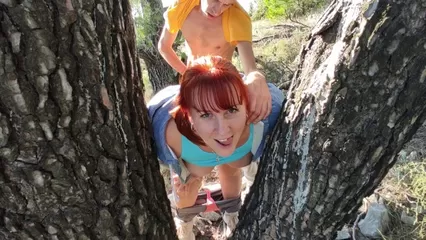 OUTDOOR SEX. Hard Fucking Redhead Horny Curvy Mommy in the Park watch  online or download