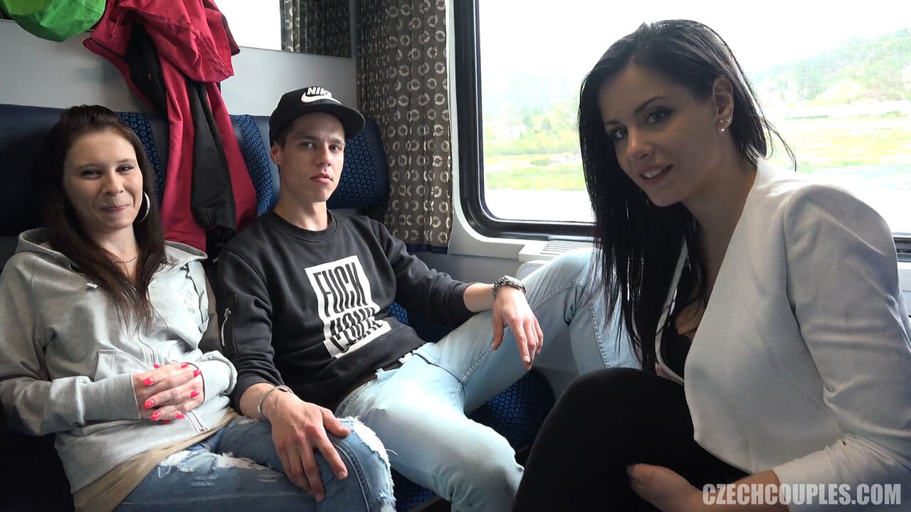 Foursome Sex in Public Train watch online or download