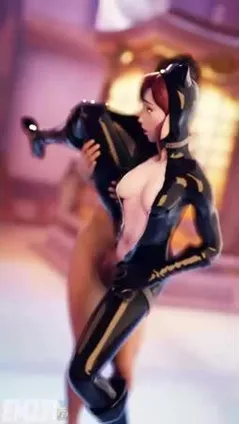 Latex Tit Fuck - D.Va (Black Cat) - vaginal fucked; latex; small tits; 3D sex porno hentai;  (by EM231) [Overwatch] watch online or download