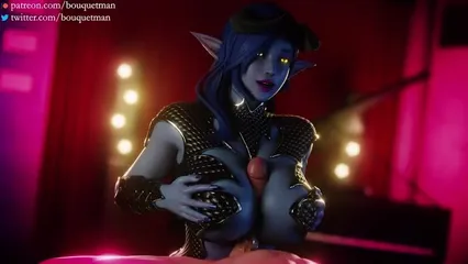 Night Boobs - Night Elf (Nightborne) - tittyfuck; paizuri; masturbation; big boobs; 3D  sex porno hentai; [World of Warcraft] watch online or download