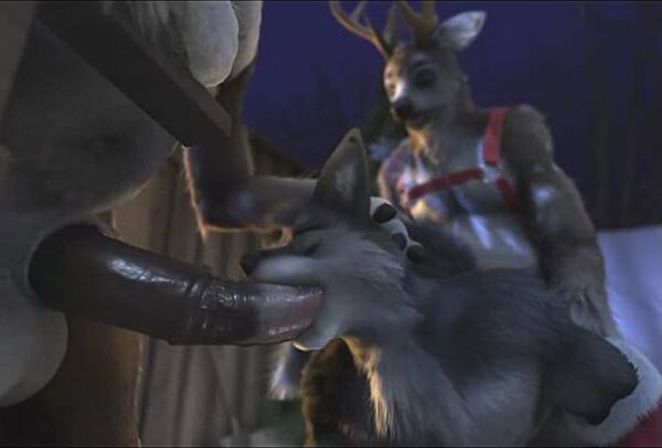 3D Gay Yiff by H0rs3 Furry Porn Sex E621 Raindeer double penetration femboy  wolf christmas watch online or download
