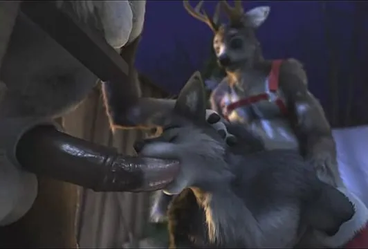 Furry Christmas Sex - 3D Gay Yiff by H0rs3 Furry Porn Sex E621 Raindeer double penetration femboy  wolf christmas watch online or download