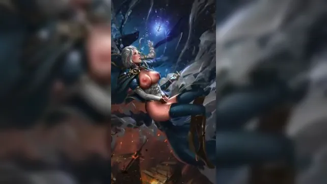 HD видео девушки, делающей минет монстру в World of Warcraft