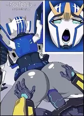 Bumblebee x Strongarm - ahegao; doggystyle; pussy; anus; big butt; big ass;  3D sex porno hentai; (by rossteddy) [Transformers] watch online or download
