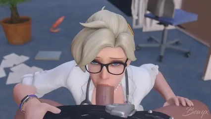 Mercy - NSFW; oral sex; minet; blowjob; deepthroat; facefuck; orgasm;  swallow cum; 3D sex porno hentai; (by @Bewyx) [Overwatch] watch online or  download