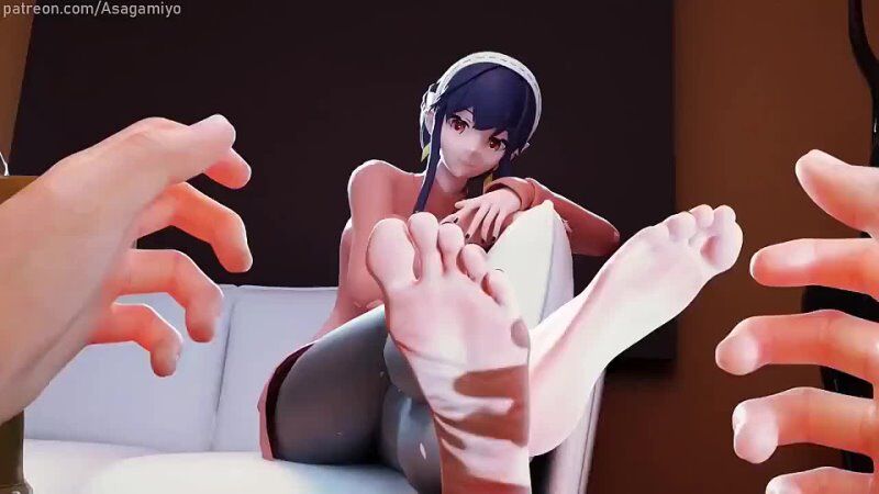 Yor Briar x Loid Forger - NSFW; foot fetish; footjob; 3D sex porno hentai;  (by @Asagamiyo) [Spy x Family] watch online or download